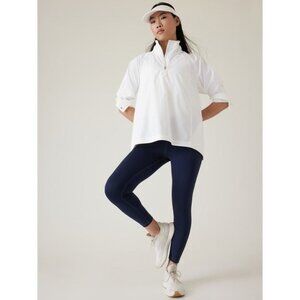 Athleta Advantage Poplin Top White Size medium